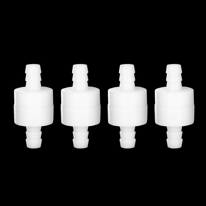 Feelers 1/4" One Way Inline Check Valve Non-Return One-Way Air Water Gas Check Valve Ozone Resistance PVDF, Pack of 4 4PCS - Image 1